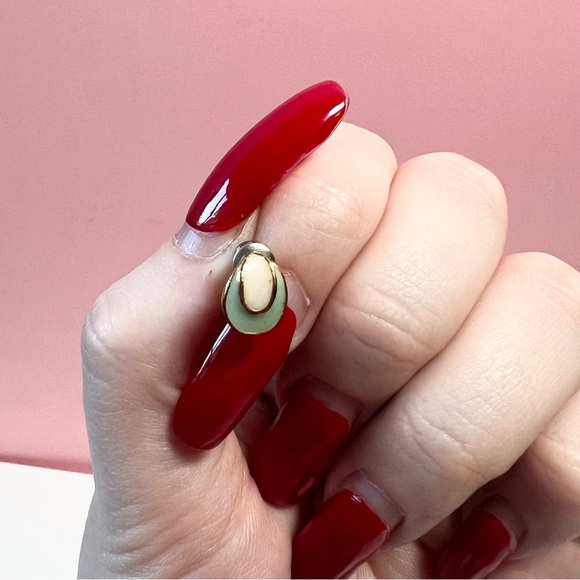 Vintage retro mini art deco pastel stud earrings - Picture 2 of 3